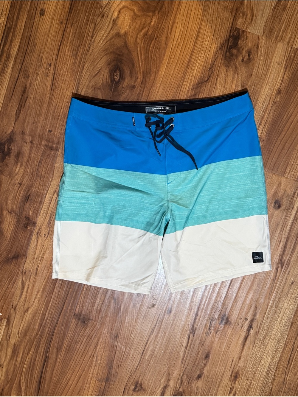 O'Neill Hyperfreak Men's Blue/Turquoise/White Stretch Boardshorts